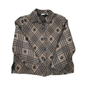 Vintage APPARENZA Blazer Women's Size 1X Brown Button Up Top Jacket